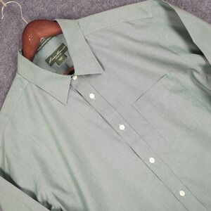 Eddie Bauer Mens Relaxed Fit Wrinkle Resistant Button Down Shirt Sage Green L